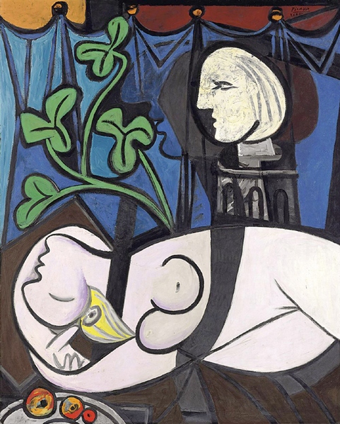 Пикассо "Обнаженная, зеленые листья и бюст"
